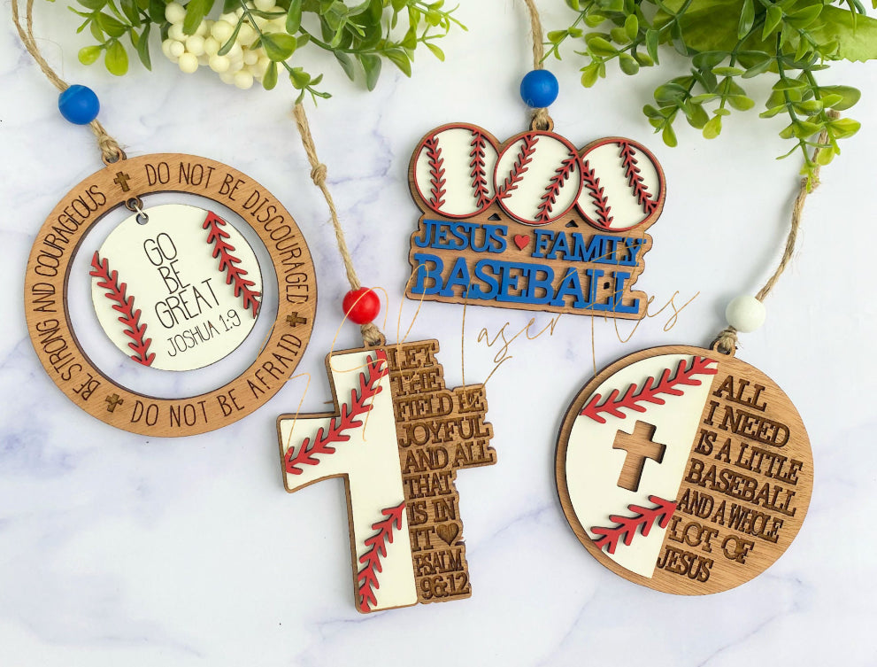 Baseball Ornament or Car Charm