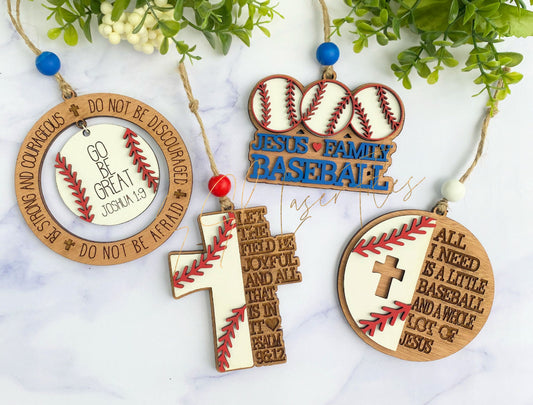 Baseball Ornament or Car Charm
