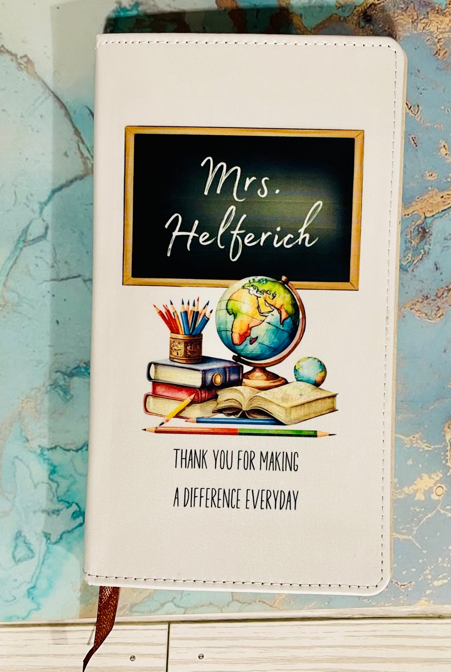 Personalized Chalkboard Teacher Notebook - A6