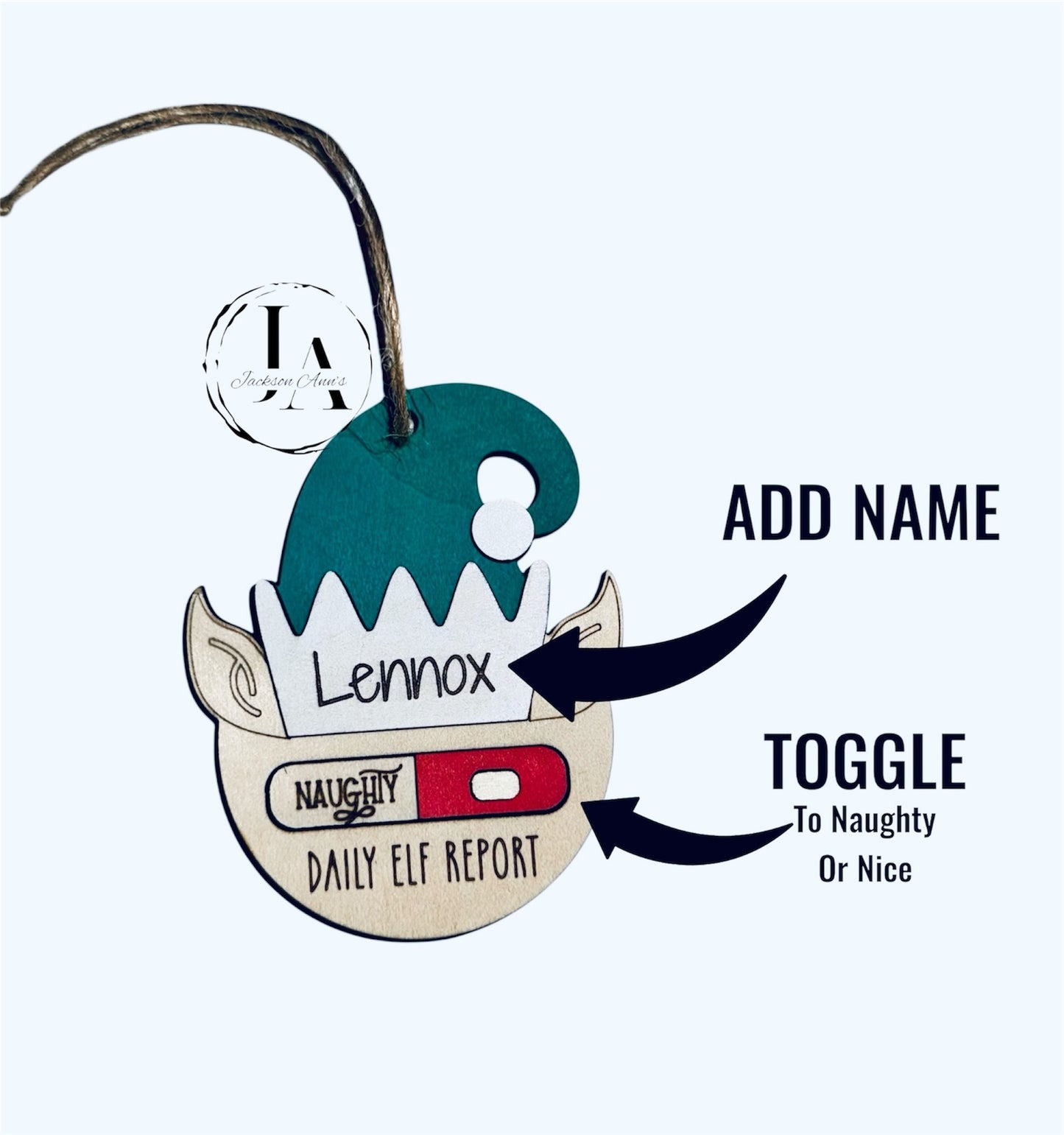 Personalized Daily Elf Report Ornaments - Toggle