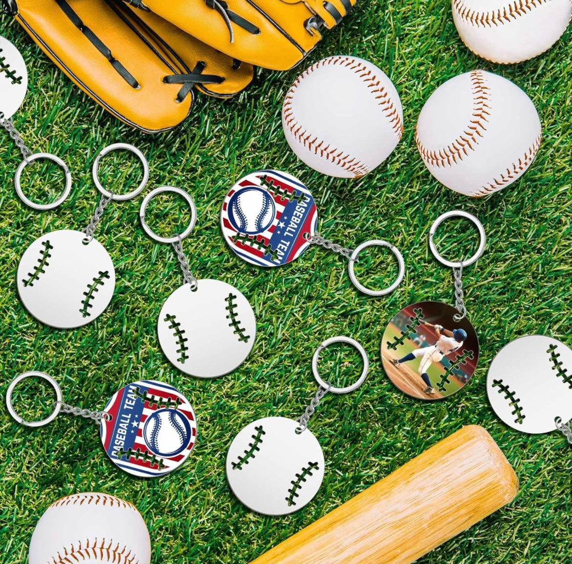 Baseball/Softball Cutout Keychain