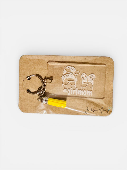 Girl Mom Keychain