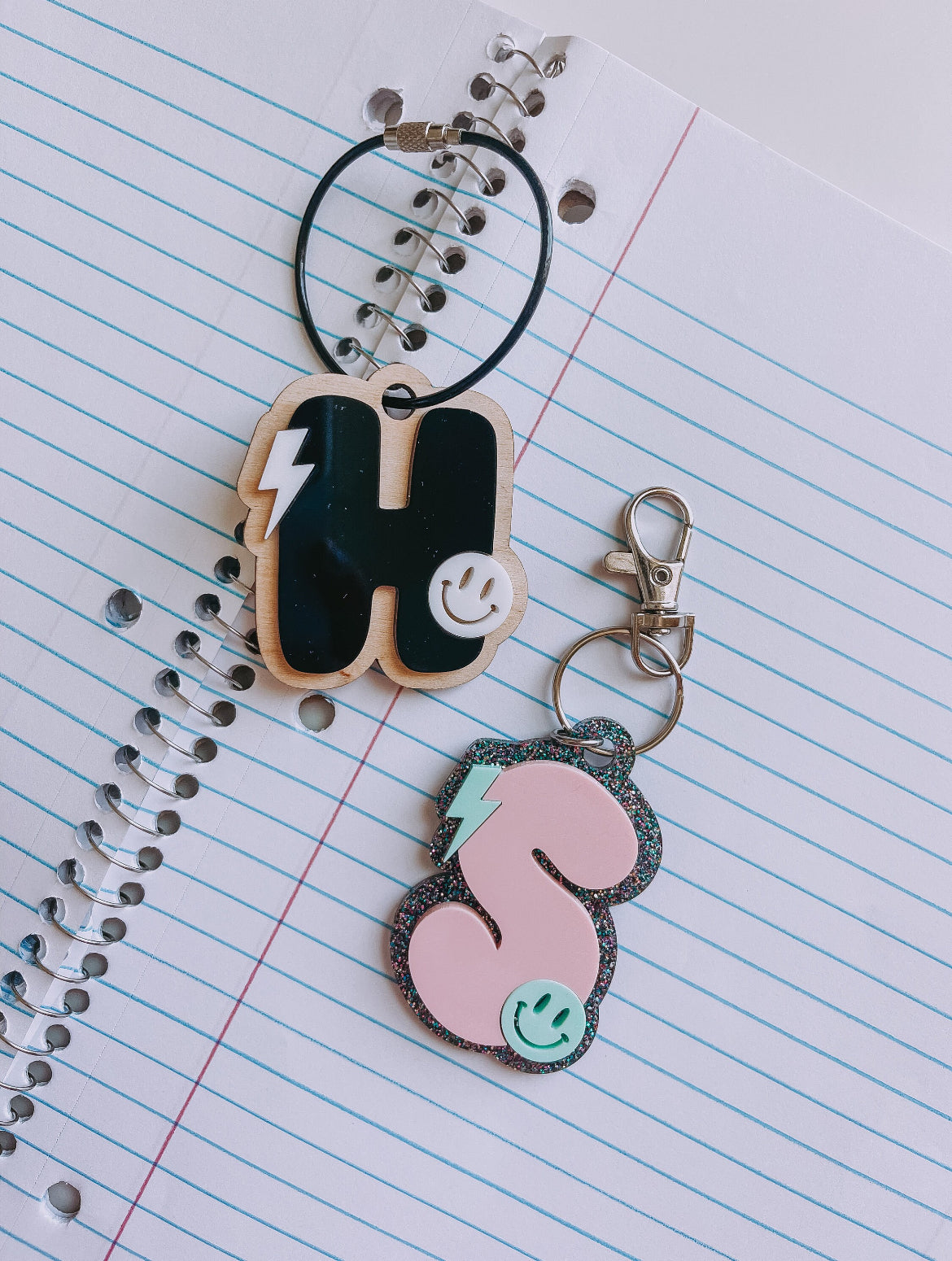 Letter Bag Tag - Smiley Face & Lightning Bolt