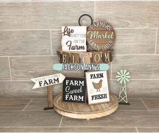 (R) Farm Sweet Farm Tiered Tray Set