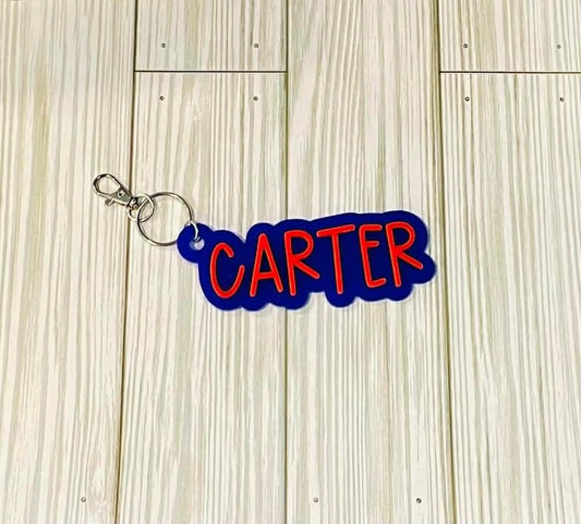 Custom Name Bag Tags or Keychains (Double Layer)