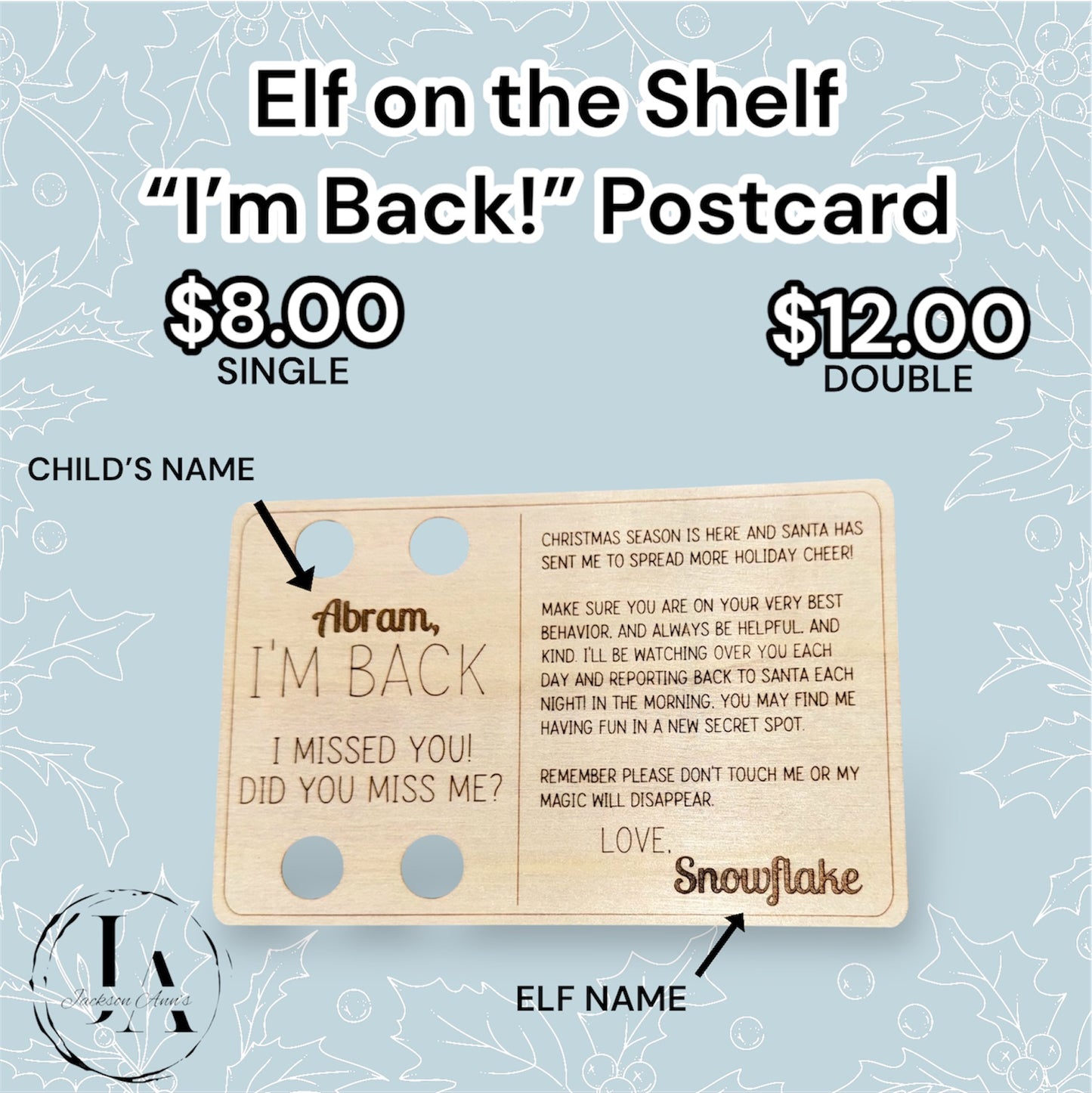 Elf Postcard - Hello