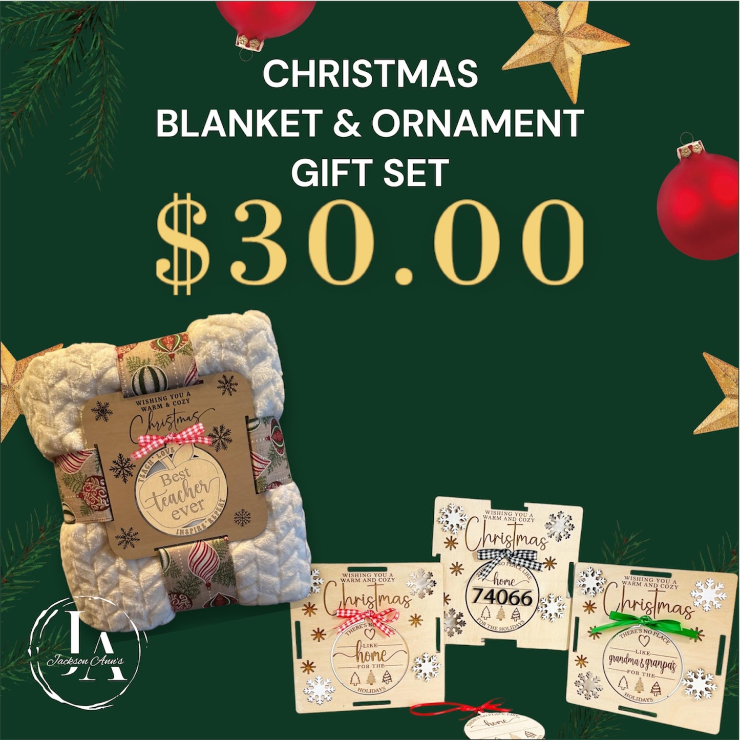 Blanket + Ornament Gift Set