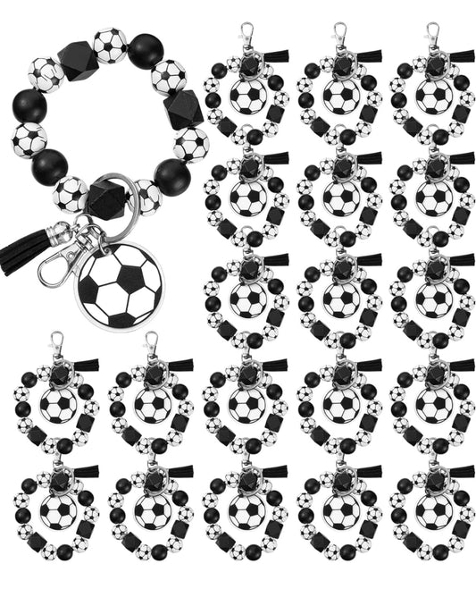 Soccer Wooden Wristlet Keychain